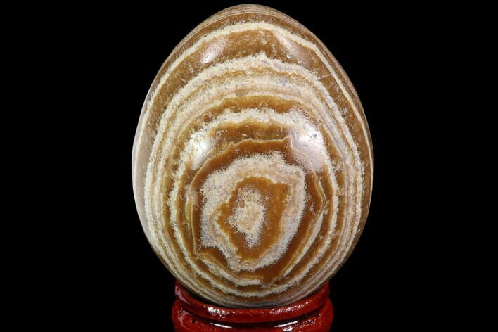 Polished, Banded Aragonite Egg - Morocco #98414
